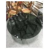 4ft Smoked Glass Top Dining Table - modern base