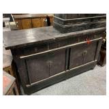 6ft Antique Asian Buffet Cabinet - some damages -