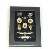 GM Cadillac Framed 100 Year Emblem Pin Set 6x8