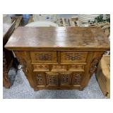 Vtg Asian Alter Chest Hall Table with Drawers -