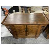 Vtg Asian Hall Table Alter Chest with Drawer -