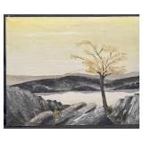 Blackburn Signed 1967 Painting On Canvas. Yellow