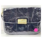 Coach Patent Crinkle Leather Black Crossbody Bag.