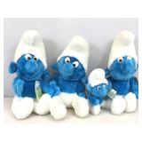 4 Vtg Smurf figures 3=12 in tall & 1=7 in tall