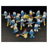 Vtg Smurf figures, assorted