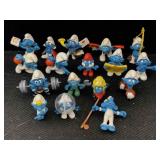 Vtg Smurf figures, assorted