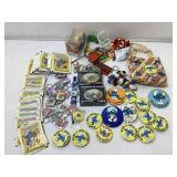 Vtg Smurf watch, belt buckles, key chains & more