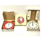 3 NIB Wall clocks