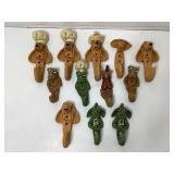 12 1981 Curious Critters Wall Hooks by Olsen