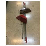 5 New Brooms - Metal Shaft - Brown/Red