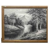 G. Whitman Signed Black & White Mountain