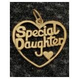 14k Gold Pendant, Special Daughter, Tw 0.4g