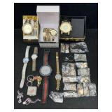 Collection Of Watches W/ Clip-on Earrings And More