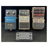3 Guitar Effects Pedals, Boss, Line 6 & Rockson