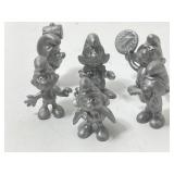6 Pewter Smurfs Figures. 1980 Peyo by The
