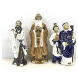 3 Mudman Clay Pottery Figures 10-12in H