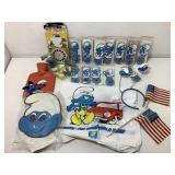 Vtg NIP Smurf items, wall hooks, view-master