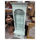 5.5ft Vtg Curio Cabinet with Drawer - lighted -