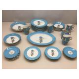 Vtg Holly Hobby dinnerware set, Blue Girl