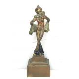 Cold painted bronze figure of harlequin dancer, 7