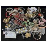 Bag Of Costume Jewelry Incl, Earrings, Pin And