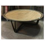 MCM Split Leg Coffee Table with Woven Cane Top -