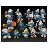 Vtg Smurf figures, assorted