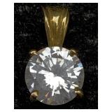 14k Gold Pendant W/cubic Zirconia, 1.5g