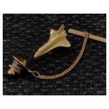 14k Gold Space Shuttle Pin, 2.3g