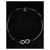 Sterling Lemniscate Bracelet Adjustable Size, 9in