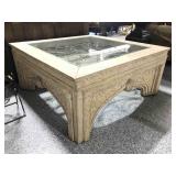4x4ft Glass Top Coffee Table - Composite -