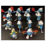 Vtg Smurf keychain figures, assorted