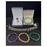 3-stone Bracelets W/necklace And More