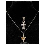 Sterling & Diamond Cross Pendants