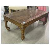 Antique Asian Patchwork Pegged Coffee Table - 3ft