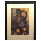 M. Ogier Signed Watercolor Still Life On Paper.