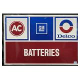 GM AC Delco Batteries Metal Sign 2x3ft.