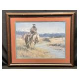 Vtg Mountain Man Print 31.5x25.5