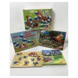 Vtg NIB 5 Smurf puzzles