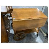 Vtg Ethan Allen Wood Tea Cart