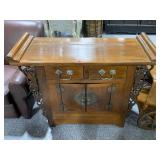 Vtg Asian Hall Table with Drawers Cabinet 4ft