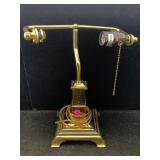 Vtg Brass piano or bankers lamp 13 in tall