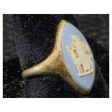 Vtg Wedgewood Silver Ring, Sz 6