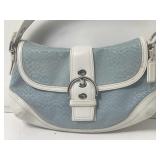Coach Lt. Blue/White Flap Front Shoulder Bag