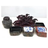 New Asian style decorative items in gift boxes.