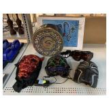 Light up mask, Raider goggles, metal dragon tin
