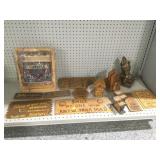 Mini Loom with small rug loaded, wood signs and