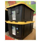 2 greenmade storage bins with lids.