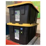 2 greenmade storage bins with lids.