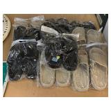 10 pair new slide on shoes. Assorted sizes